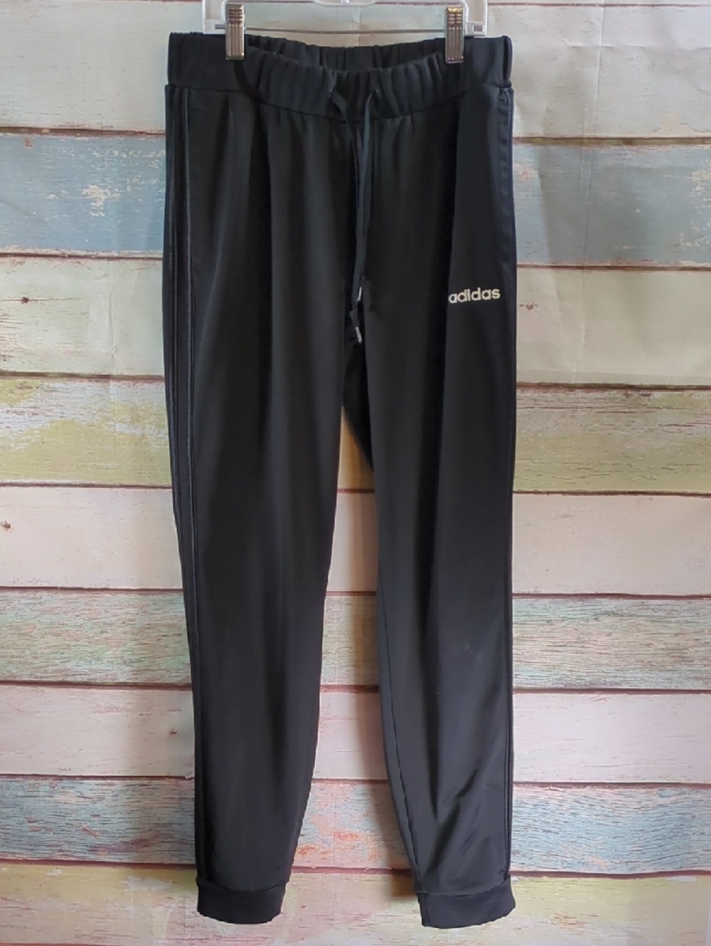 adidas Black Jogger Sweatpants with Side Zips